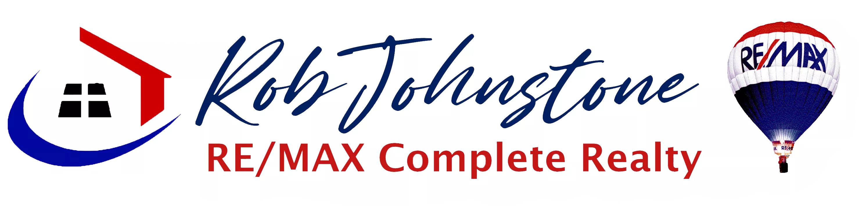 Rob Johnstone logo with RE/MAX Mountain View on a white background, representing his real estate services in Calgary.
